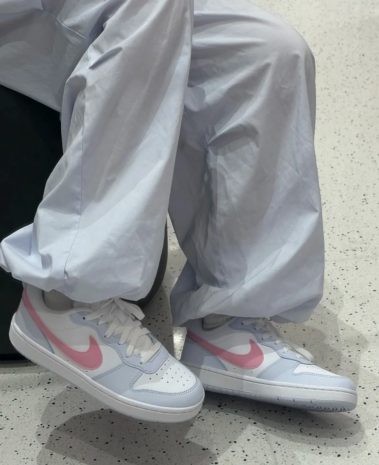 【預訂】Nike Court Borough Low RECRAFT (環保材質) 白藍粉-GS