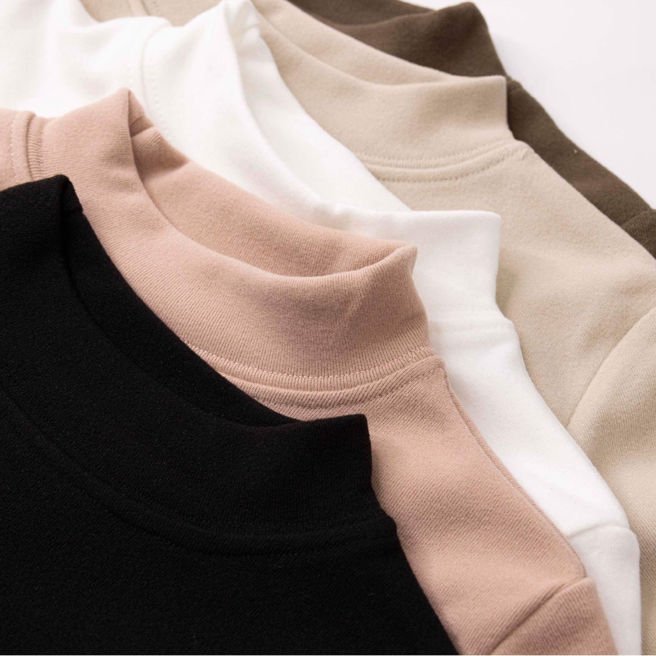 【H55750】簡約英字立領磨毛上衣/內搭衣＊五色