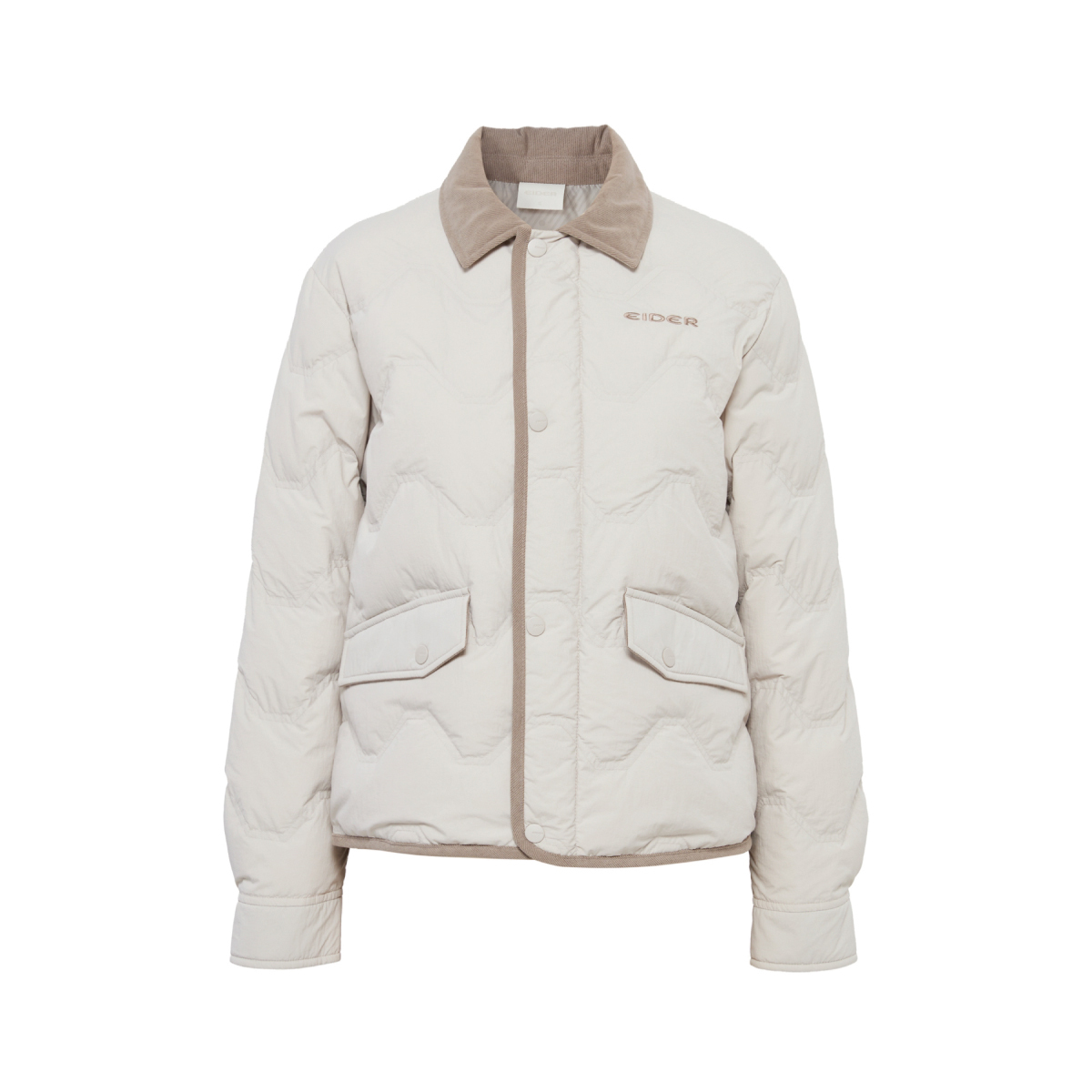 【EIDER】女Thermolock襯衫式鵝絨外套/25EDWW25556-[灰卡其、煙燻粉]