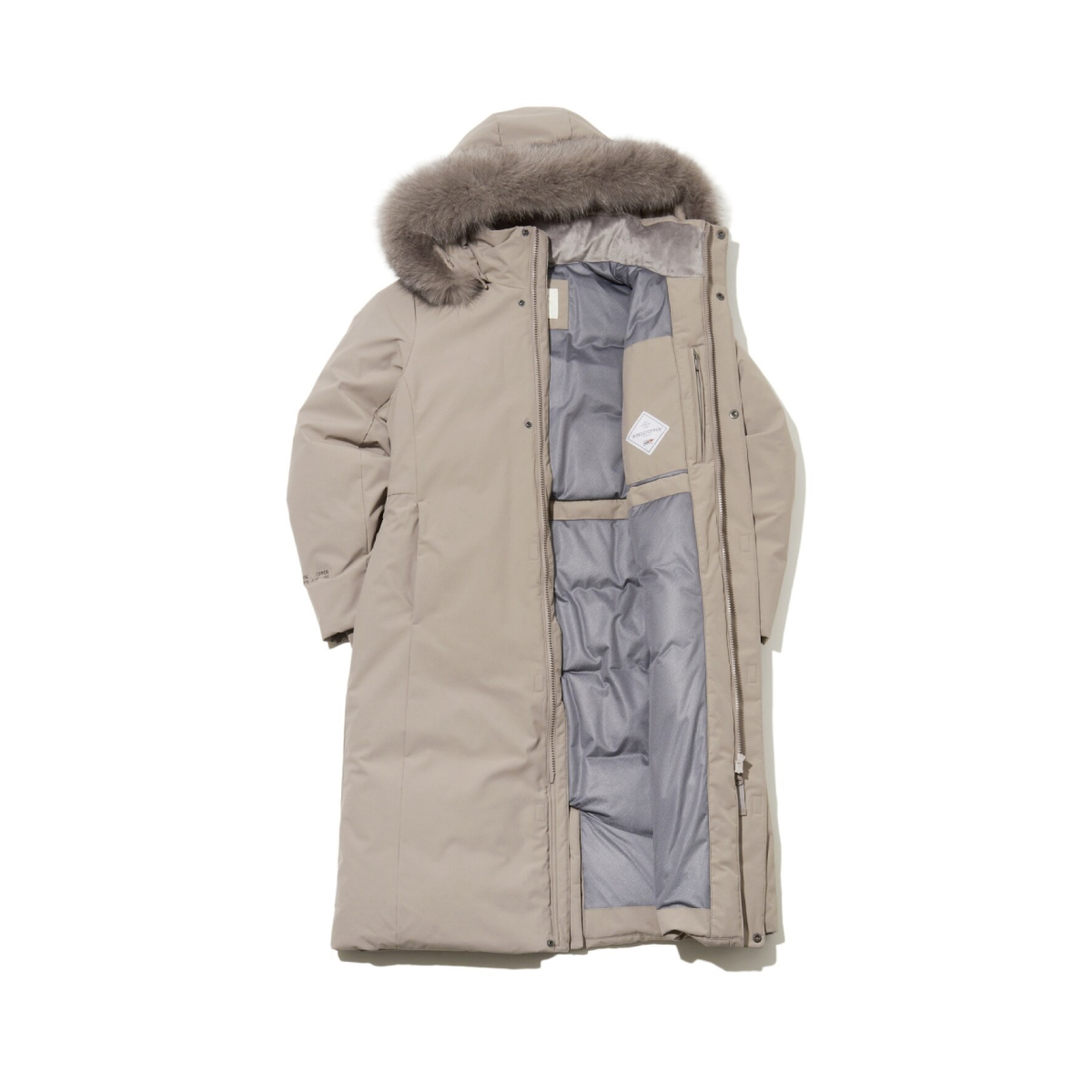 【EIDER】女GTX Windstopper防風防潑水長版鵝絨外套/25EDWW25526-[卡其、奶油白]