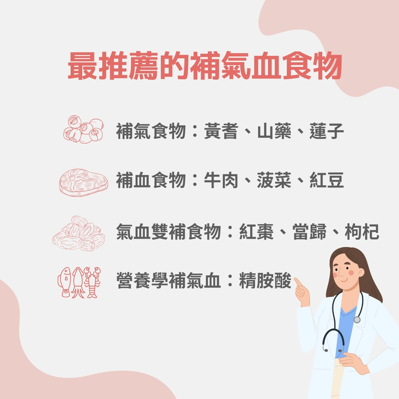 最推薦的補氣血食物