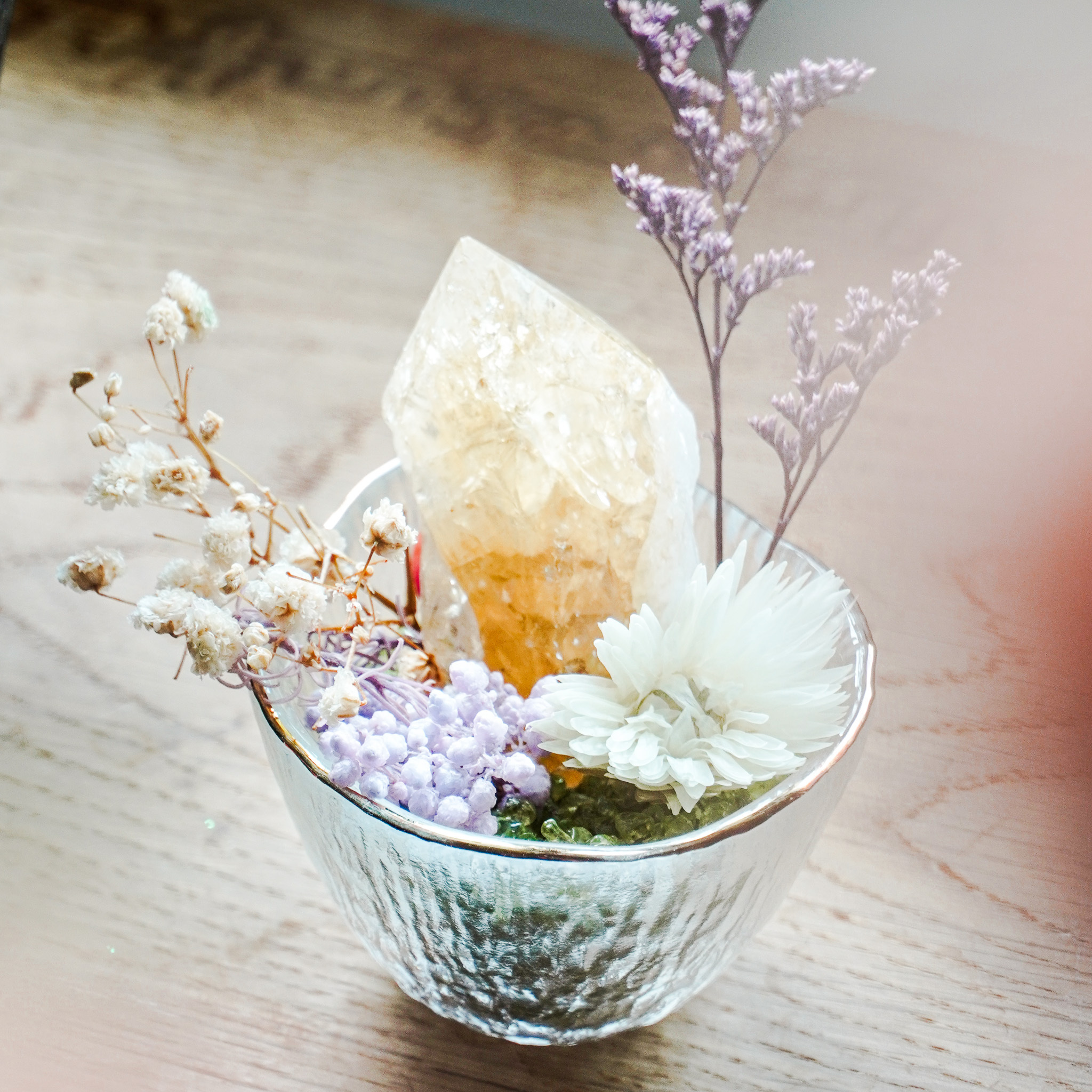 療癒能量水晶花園組 巴西原礦黃水晶