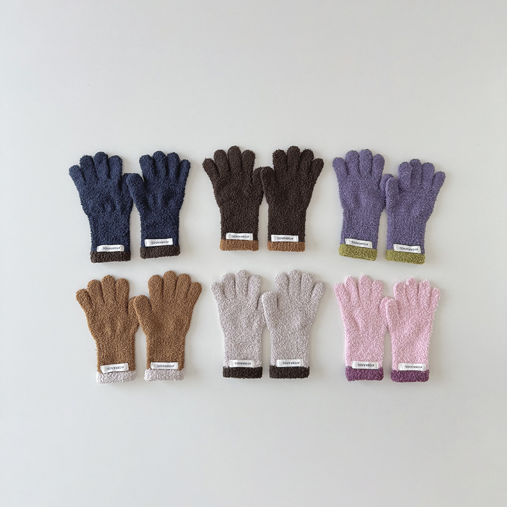 拼色針織五指手套(3-8y)