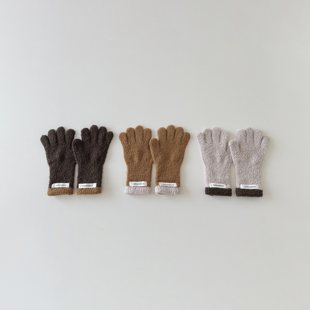 拼色針織五指手套(3-8y)