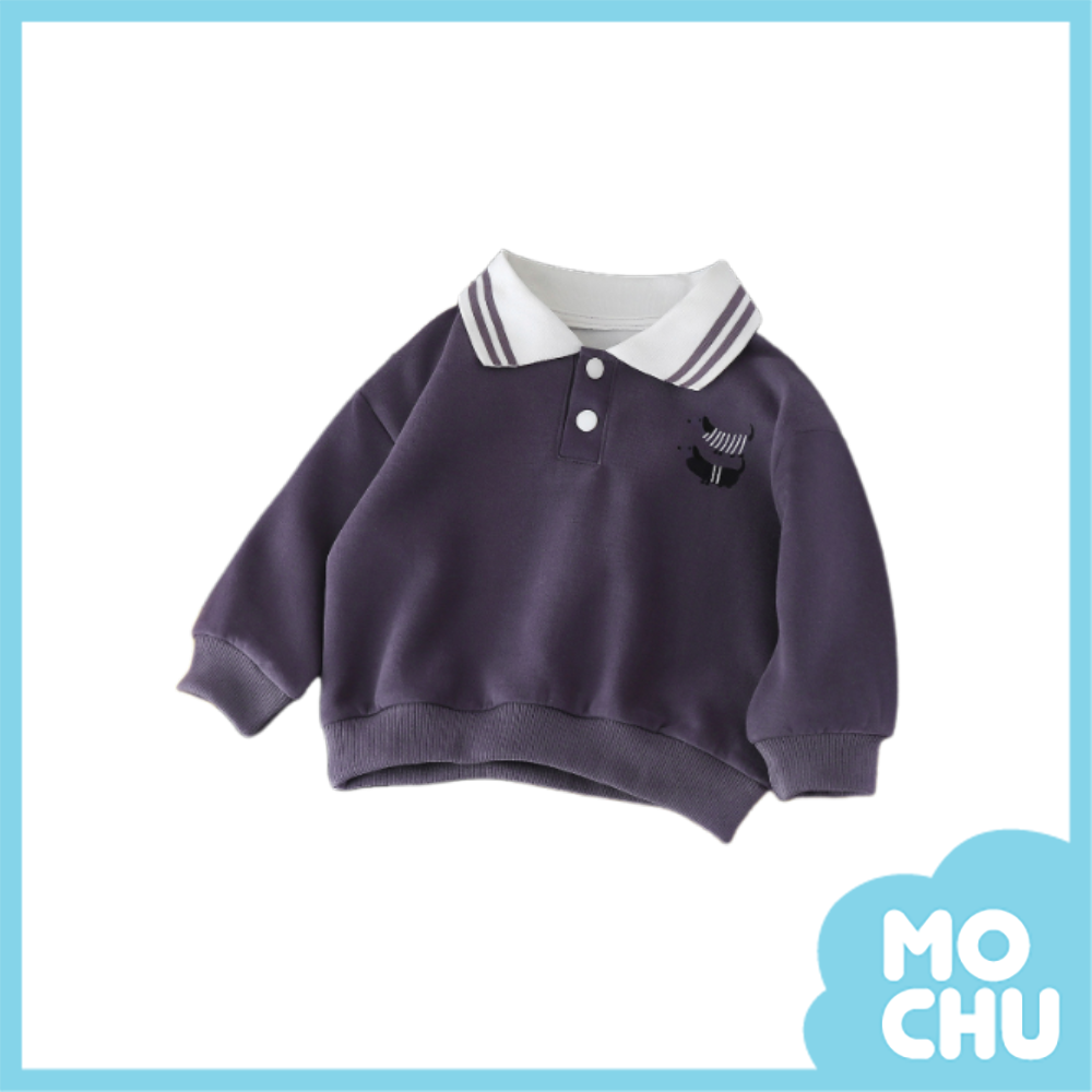 散步的臘腸狗長袖polo衫(三色)