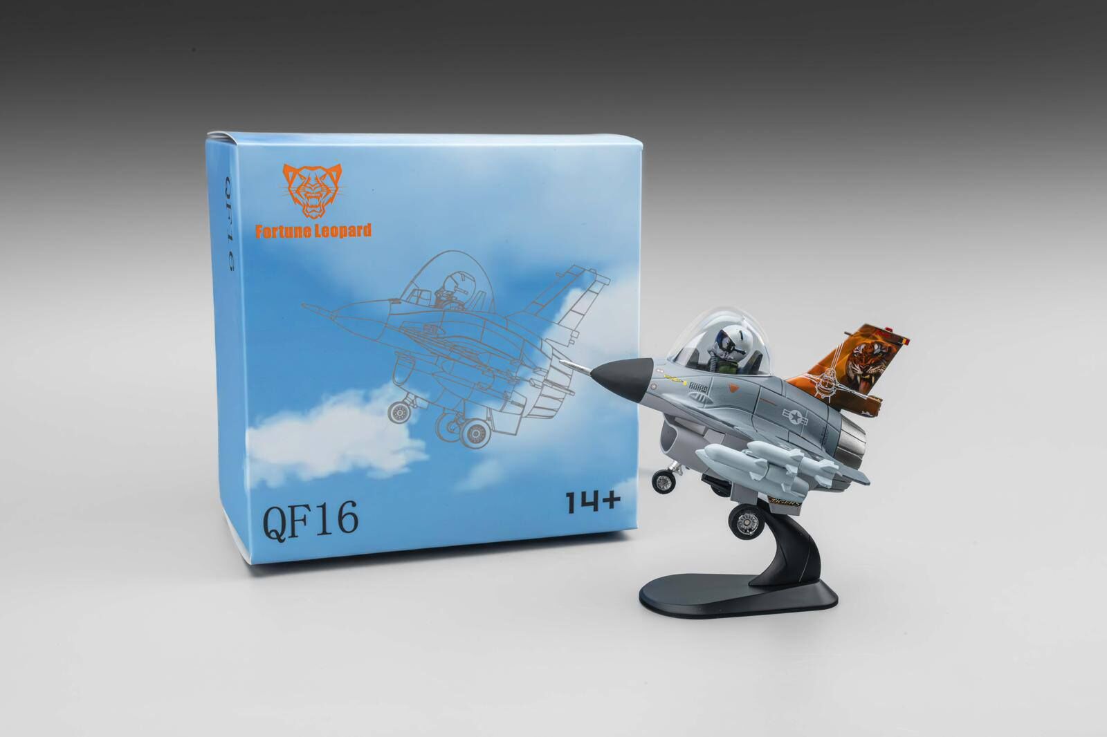 鐵流Q版 比利時空軍F-16AM 第31「虎」中隊 含有底座