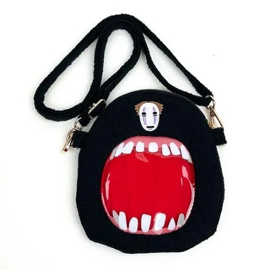 Ghibli Studio Spirited Away No-Face Outing Pochette Shoulder Bag Black