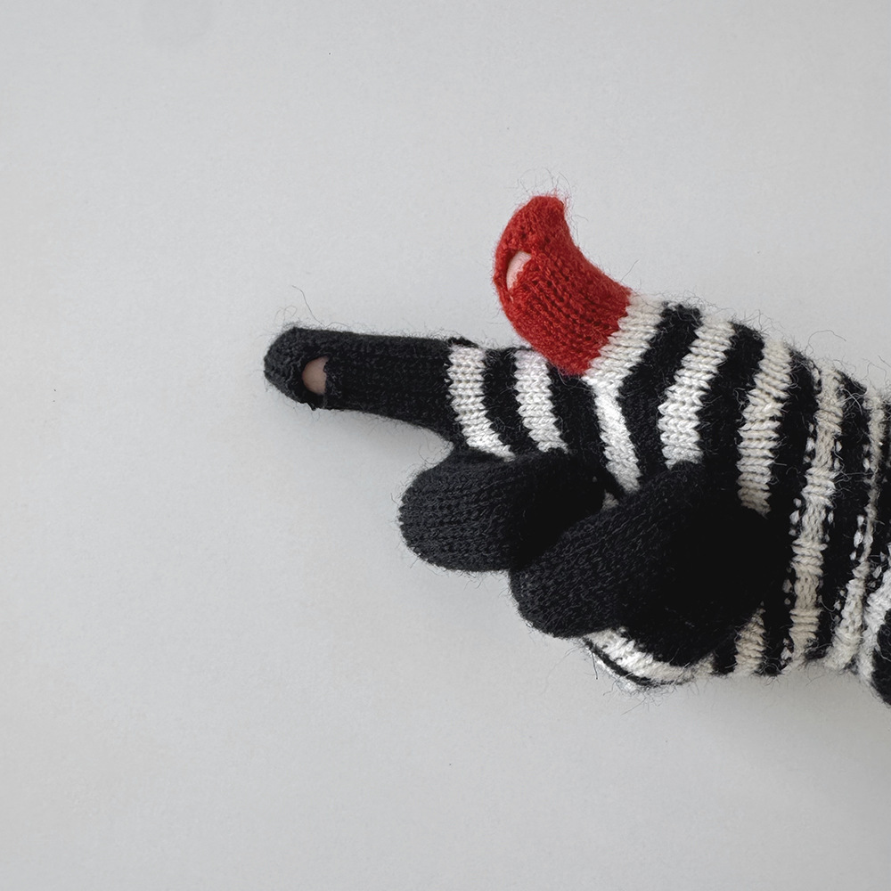 條紋拼色圍巾/可滑螢幕手套(3-12y)