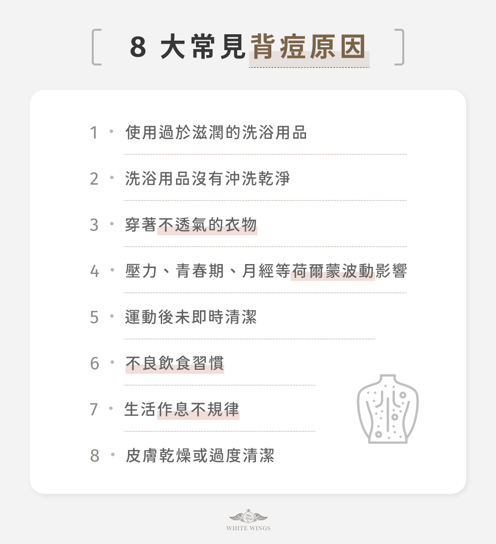 8 大常見背部痘痘原因