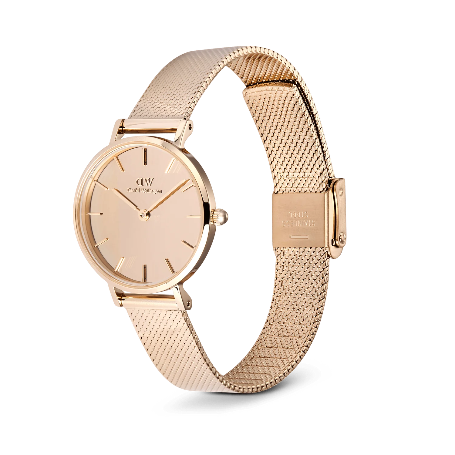 萬年鐘錶 - DW - Daniel Wellington  小錶徑鏡面反射面盤玫瑰金米蘭錶帶女錶 DW00100795 錶徑 : 28mm