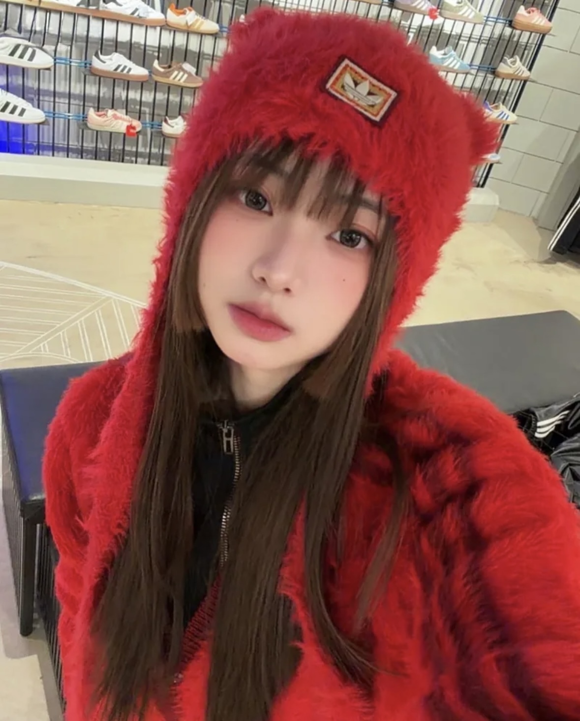 代購-ADIDAS ORIGINALS 貓耳帽 拉耳帽 毛絨絨