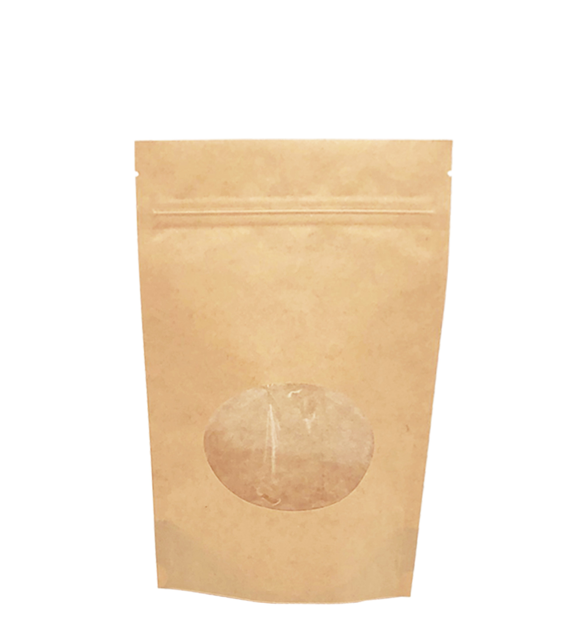 【250g】黃牛皮紙雷射(激光)開窗站立夾鏈袋 - 橢圓形(500袋入)