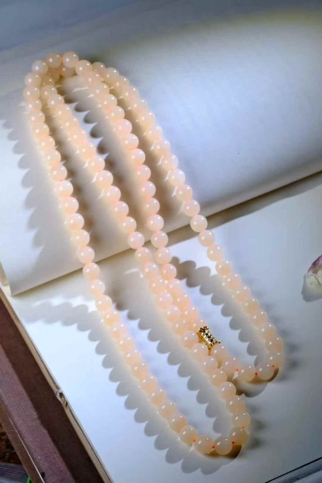 和田玉蜂蜜糖項鏈 (8mm直徑),天然和田玉軟玉