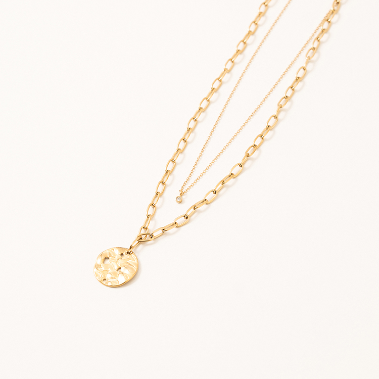 miramira微光｜雙鍊圈圈圓牌項鍊B1448-金52836