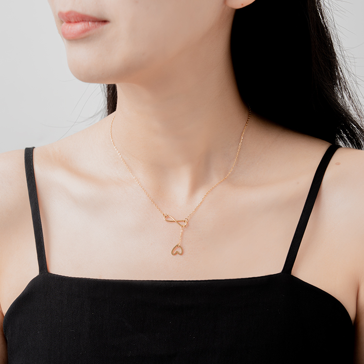 miramira心語｜線條無限愛心項鍊B1461-金33692