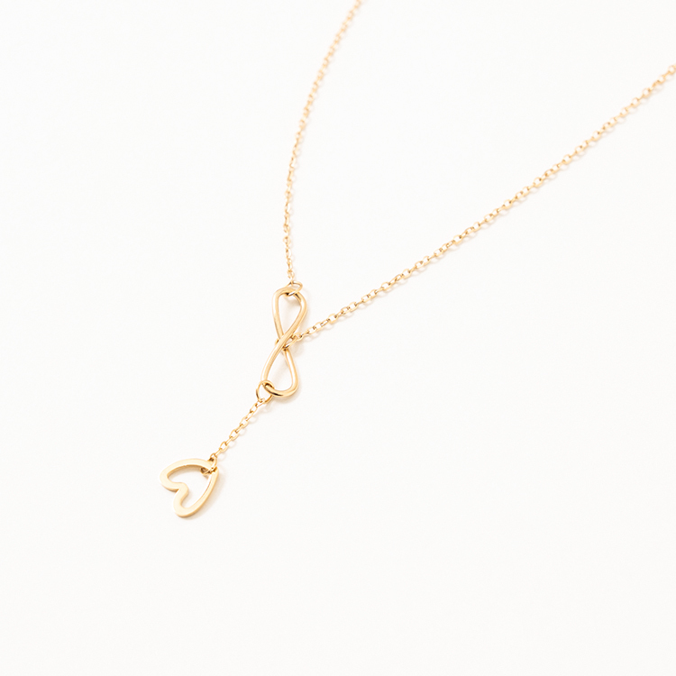 miramira心語｜線條無限愛心項鍊B1461-金33692