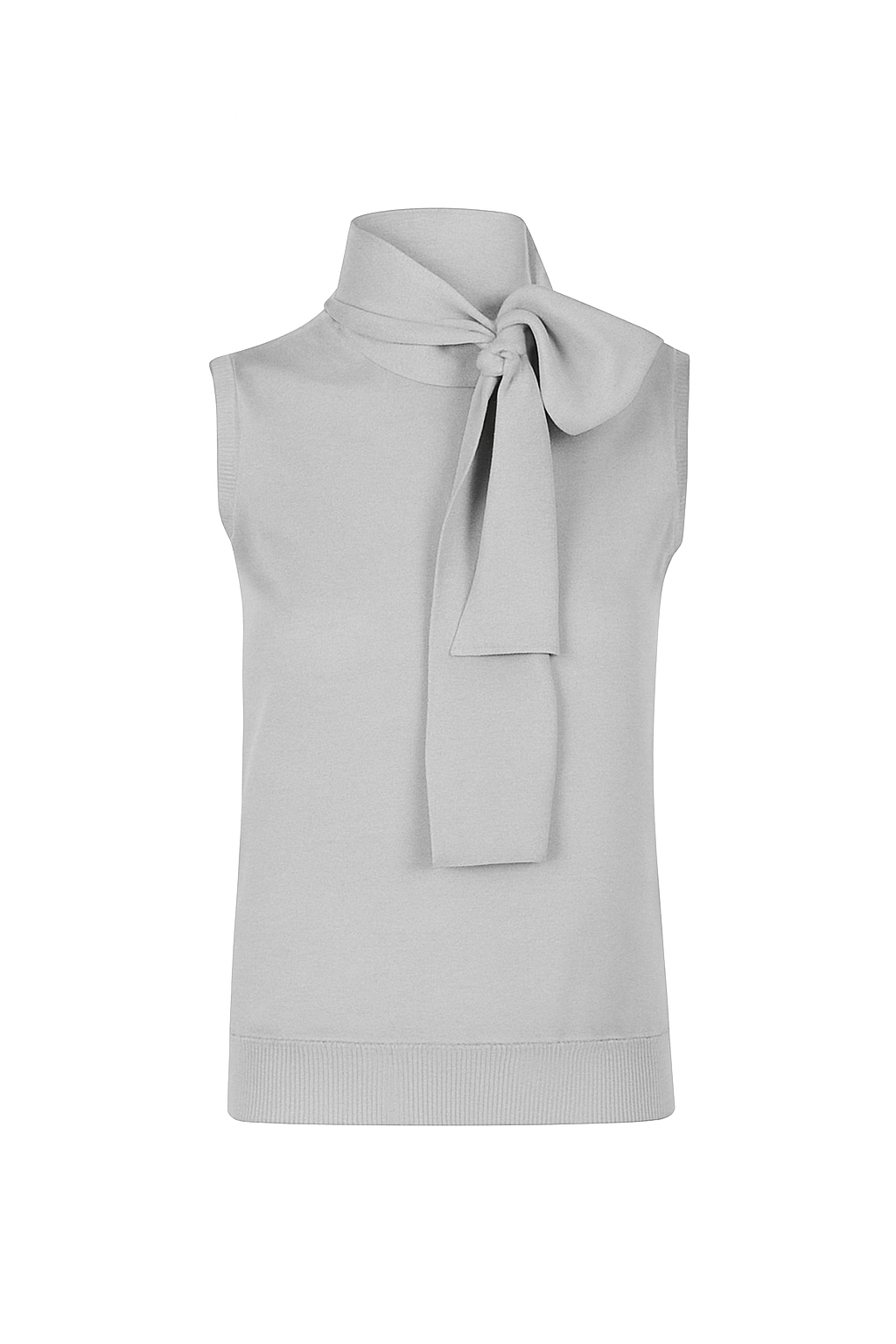 Eleventy 絲羊絨綁帶背心(淺灰)