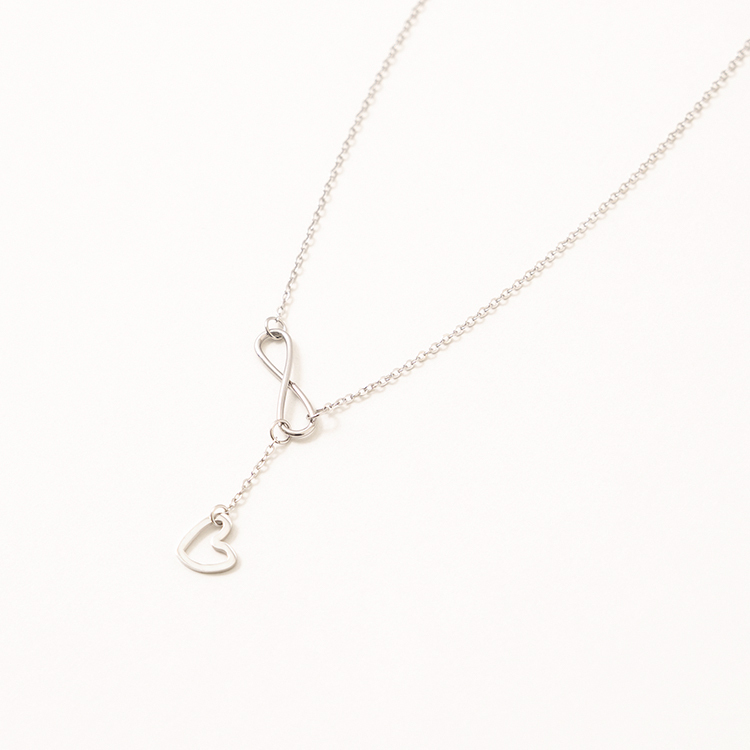 miramira心語｜線條無限愛心項鍊B1461-銀33708