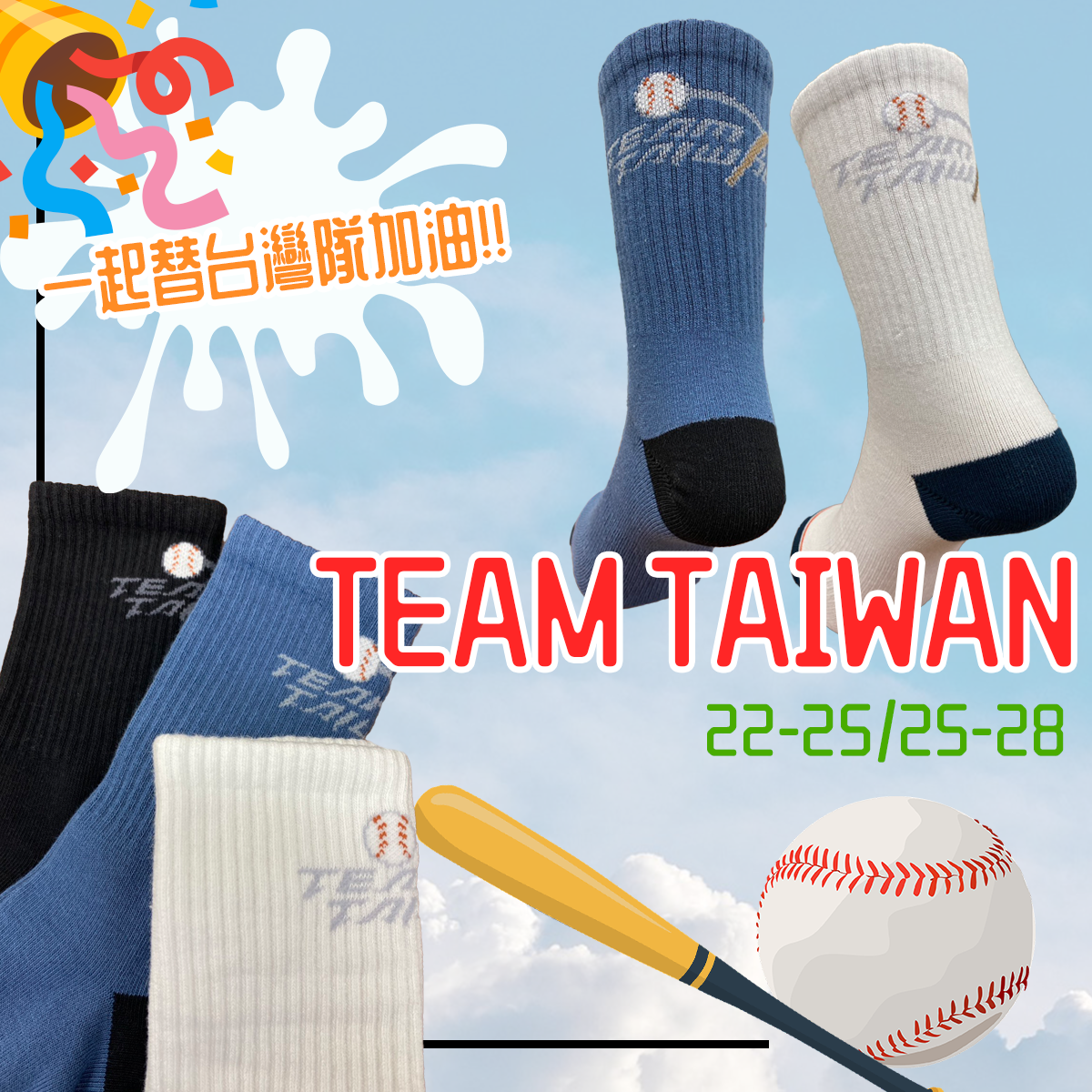 TEAM TAIWAN 棒球長襪 長襪