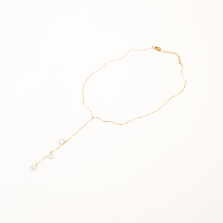miramira微光｜Y字線條閃鑽項鍊B1836-金41219