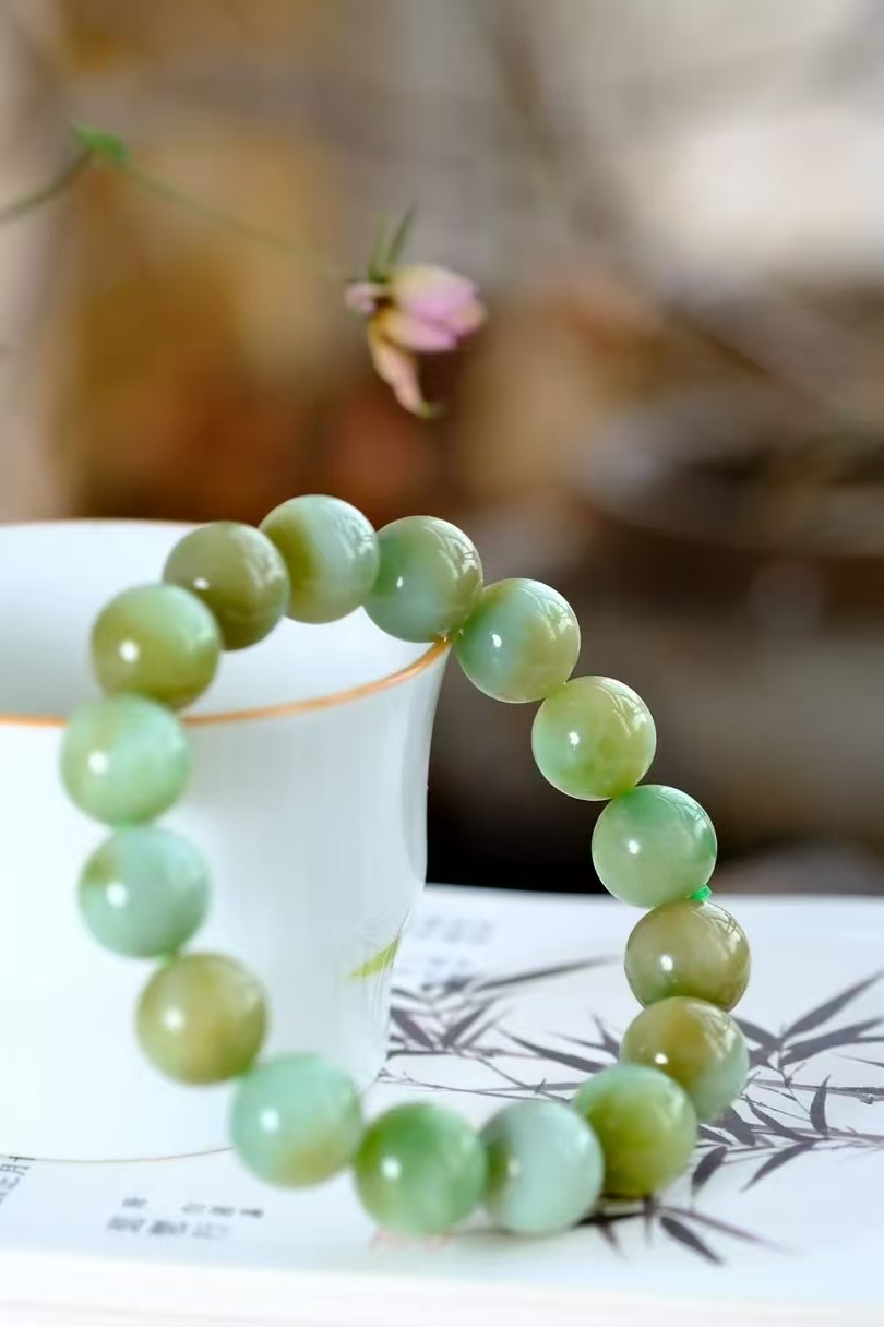 和田玉黑羊洞俏糖手鏈 (12mm直徑),天然和田玉軟玉