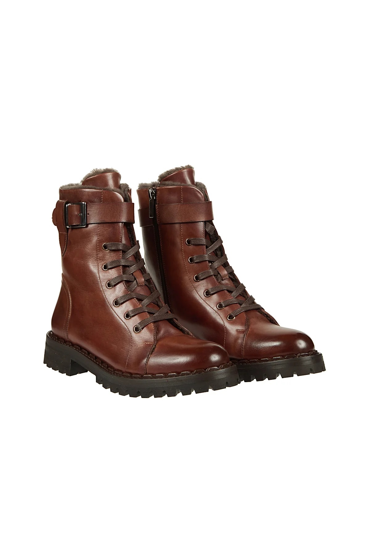 Eleventy  暈染內刷毛軍靴(咖啡)