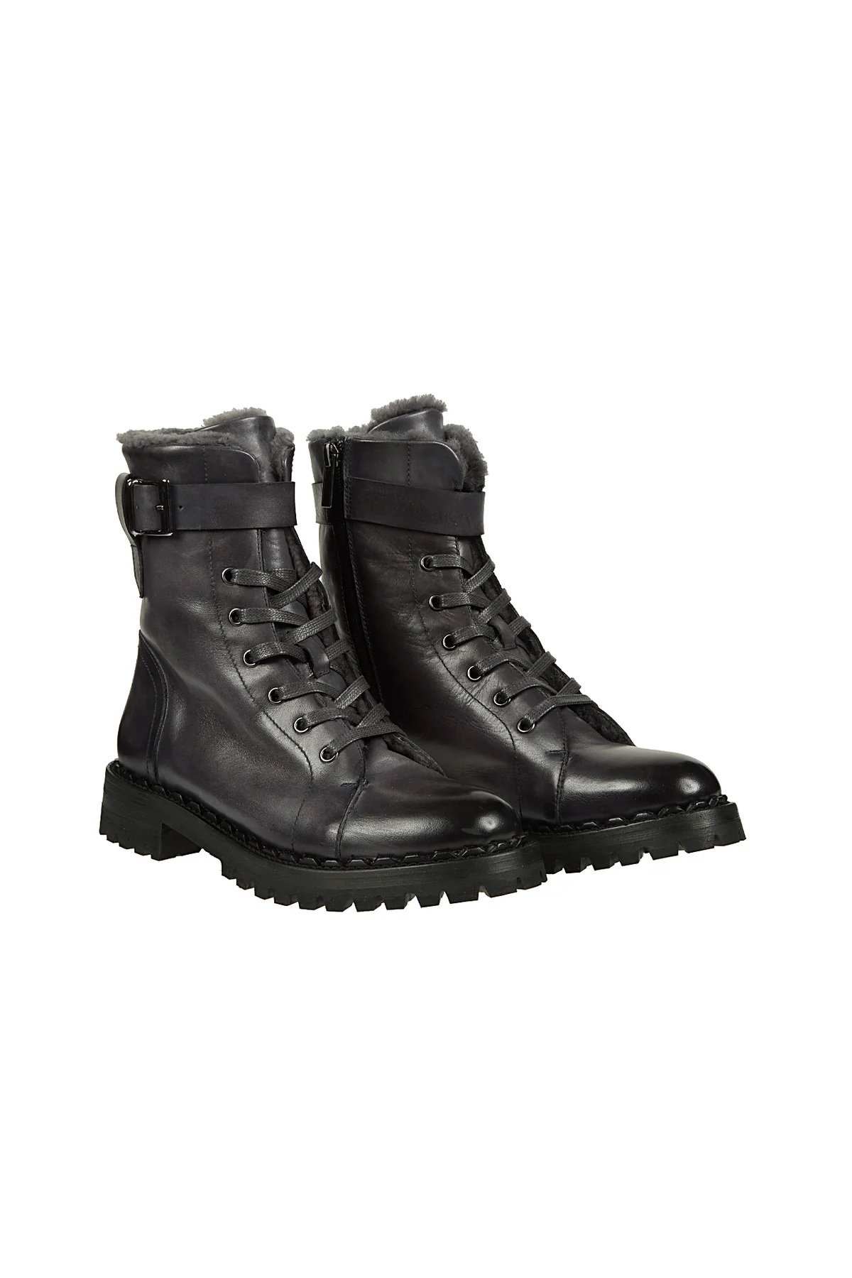 Eleventy  暈染內刷毛軍靴(灰)