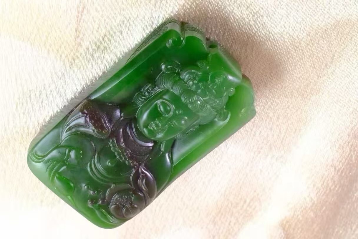 1225727 和田玉碧玉七號礦紅皮細料觀音