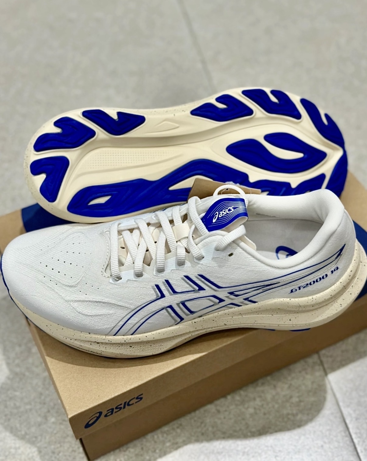 男鞋 ASICS GT-2000 14 白藍 網布 支撐 回彈 緩震 運動 慢跑鞋【1011C191-101】