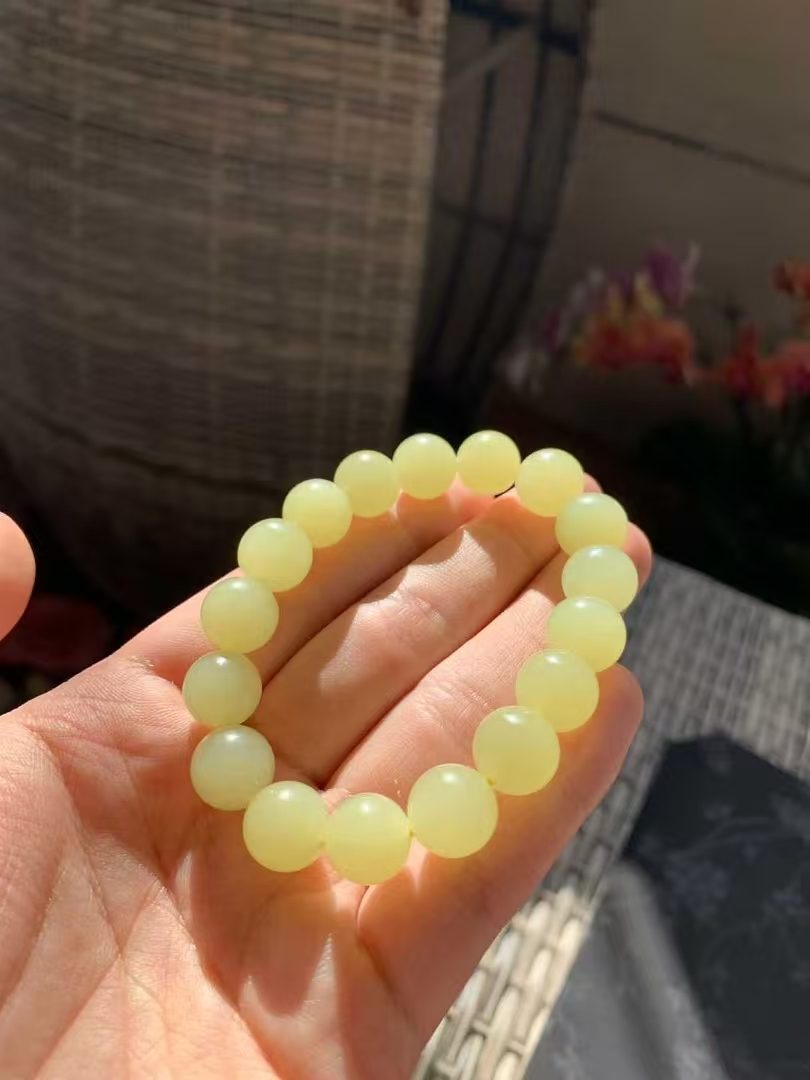 1225729 和田玉黃口手串 (10mm直徑)