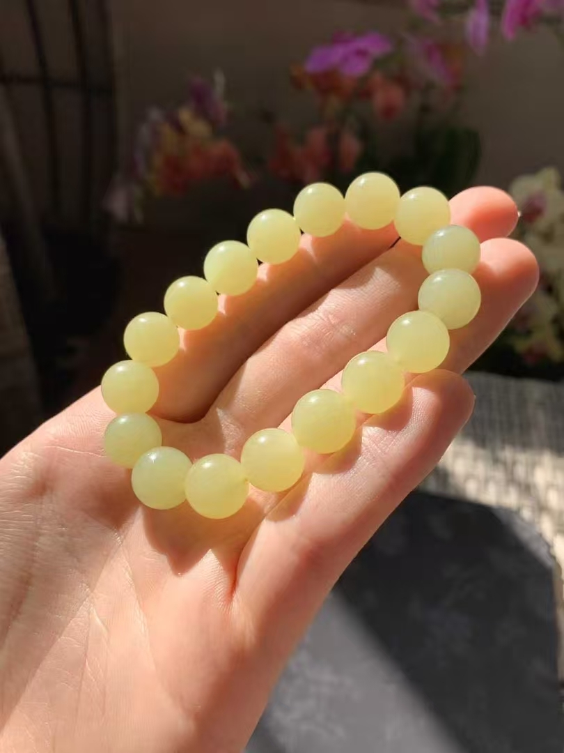 和田玉黃口手串 (10mm直徑),天然和田玉軟玉
