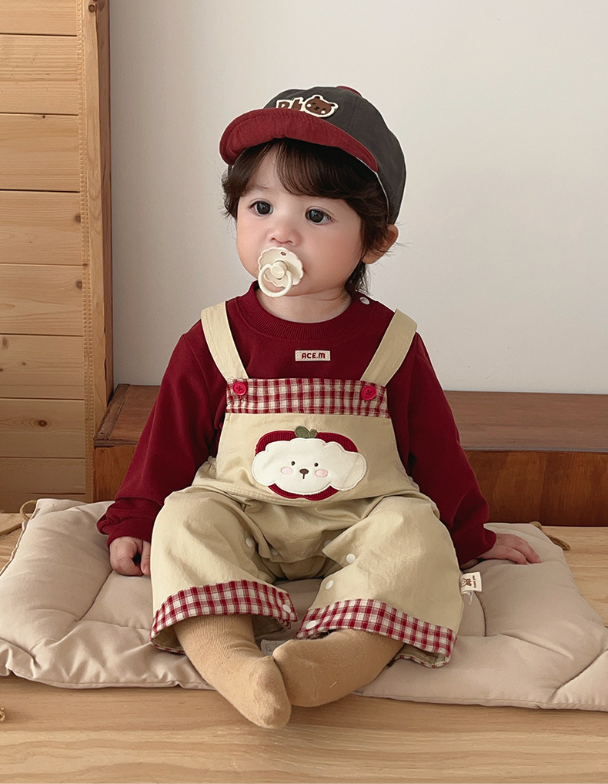 蘋果毛絨狗狗吊帶褲套裝(73-100)