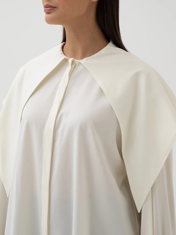 Fabiana Filippi 綁結領毛料襯衫(米)