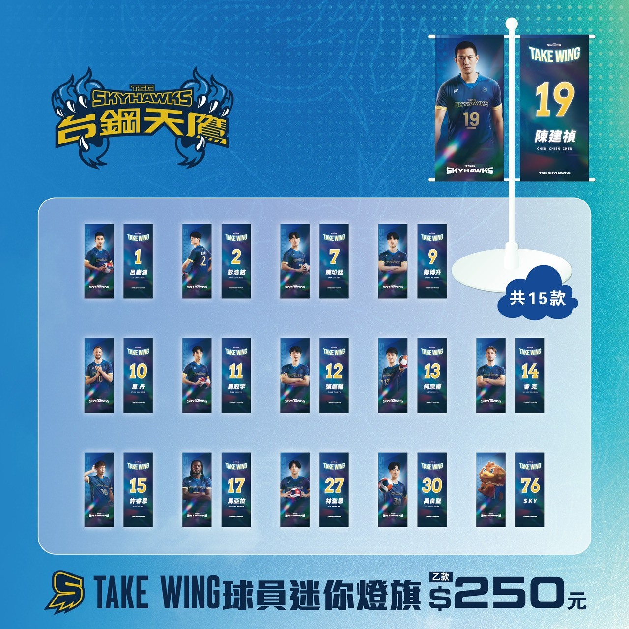 TAKE WING球員迷你燈旗｜盲包