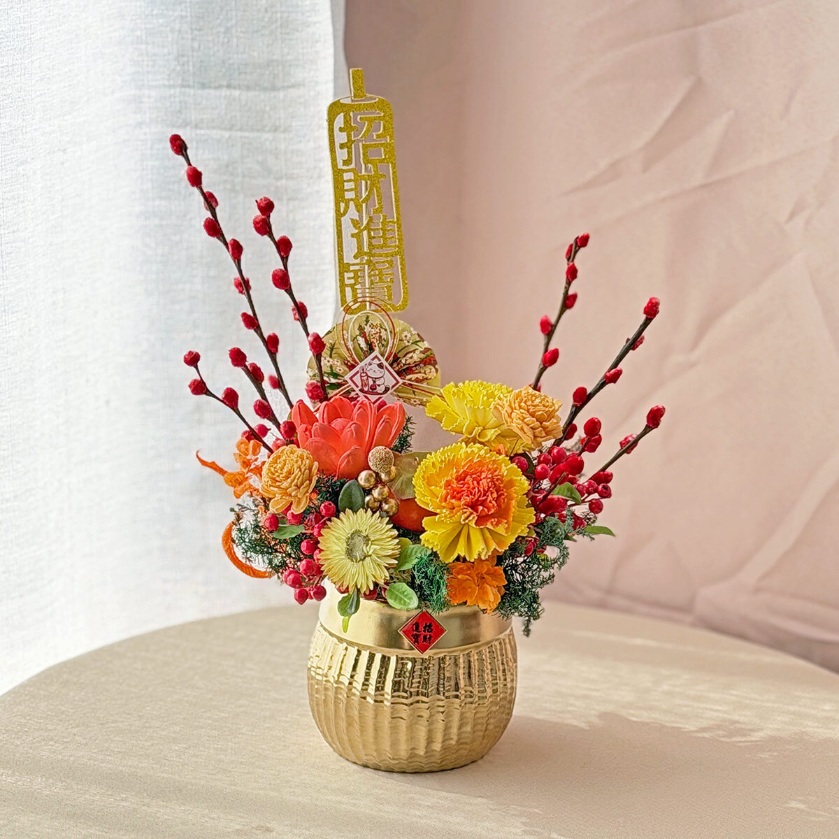 【官網限定挖寶專區🧨】新年桌花/新年掛飾/高擬真蘭花盆栽｜乾燥花/索拉花/高擬真花/永生葉材｜!!售完不補!!