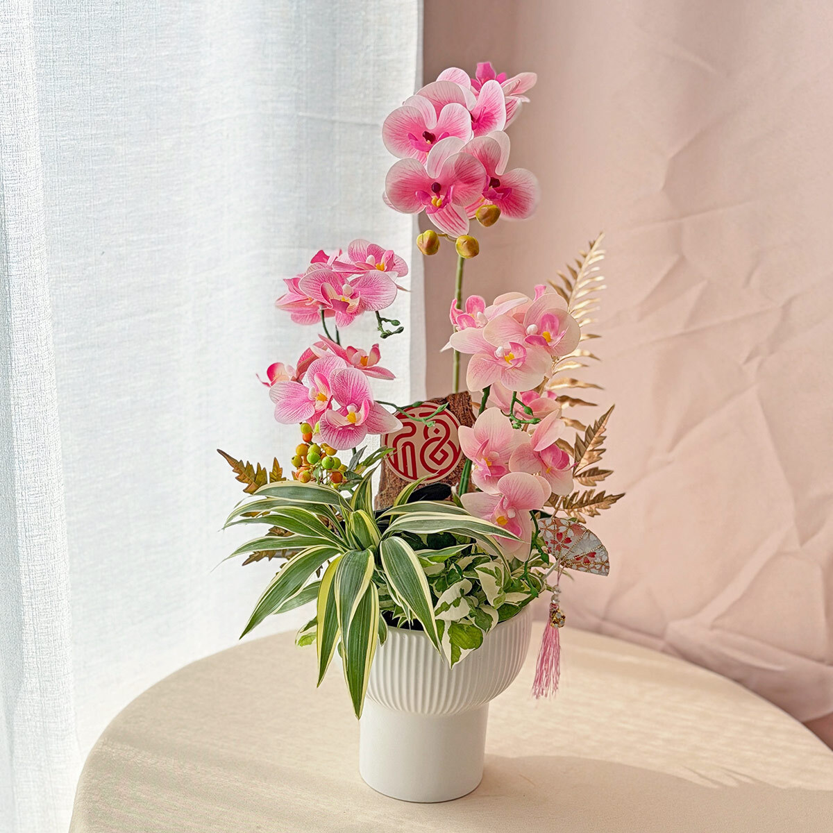 【官網限定挖寶專區🧨】新年桌花/新年掛飾/高擬真蘭花盆栽｜乾燥花/索拉花/高擬真花/永生葉材｜!!售完不補!!