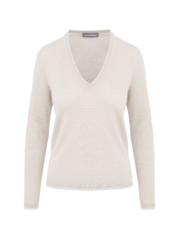 LORENA V領羊絨薄針織