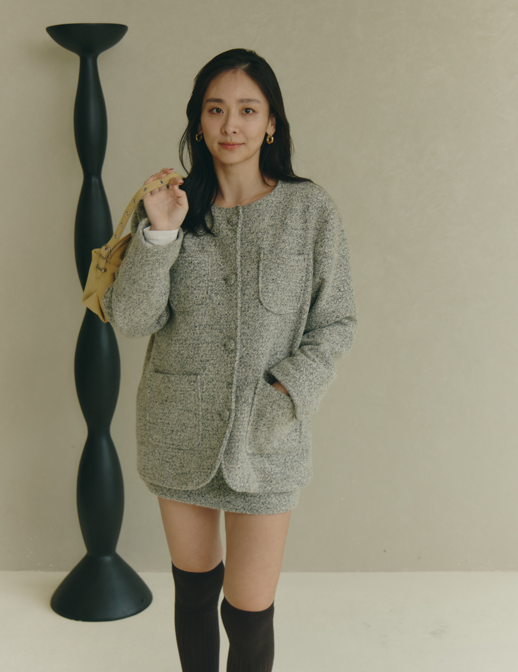 小香風毛呢挺版外套