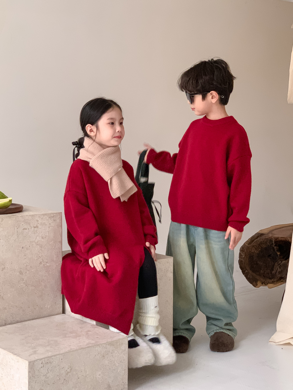 新年純紅色毛衣(90-150)