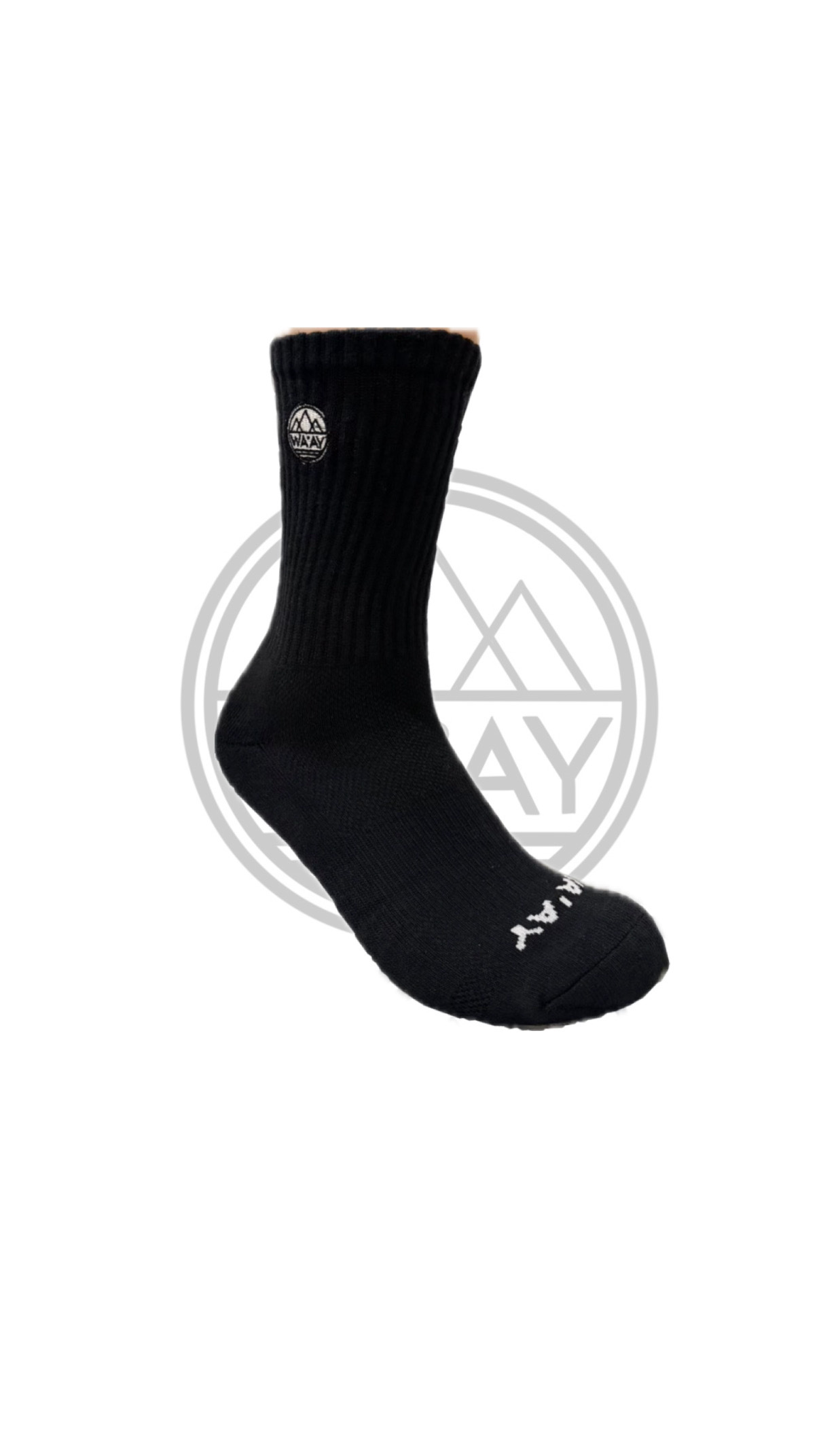 WA'AY抗菌運動機能襪-高筒(黑)L*20