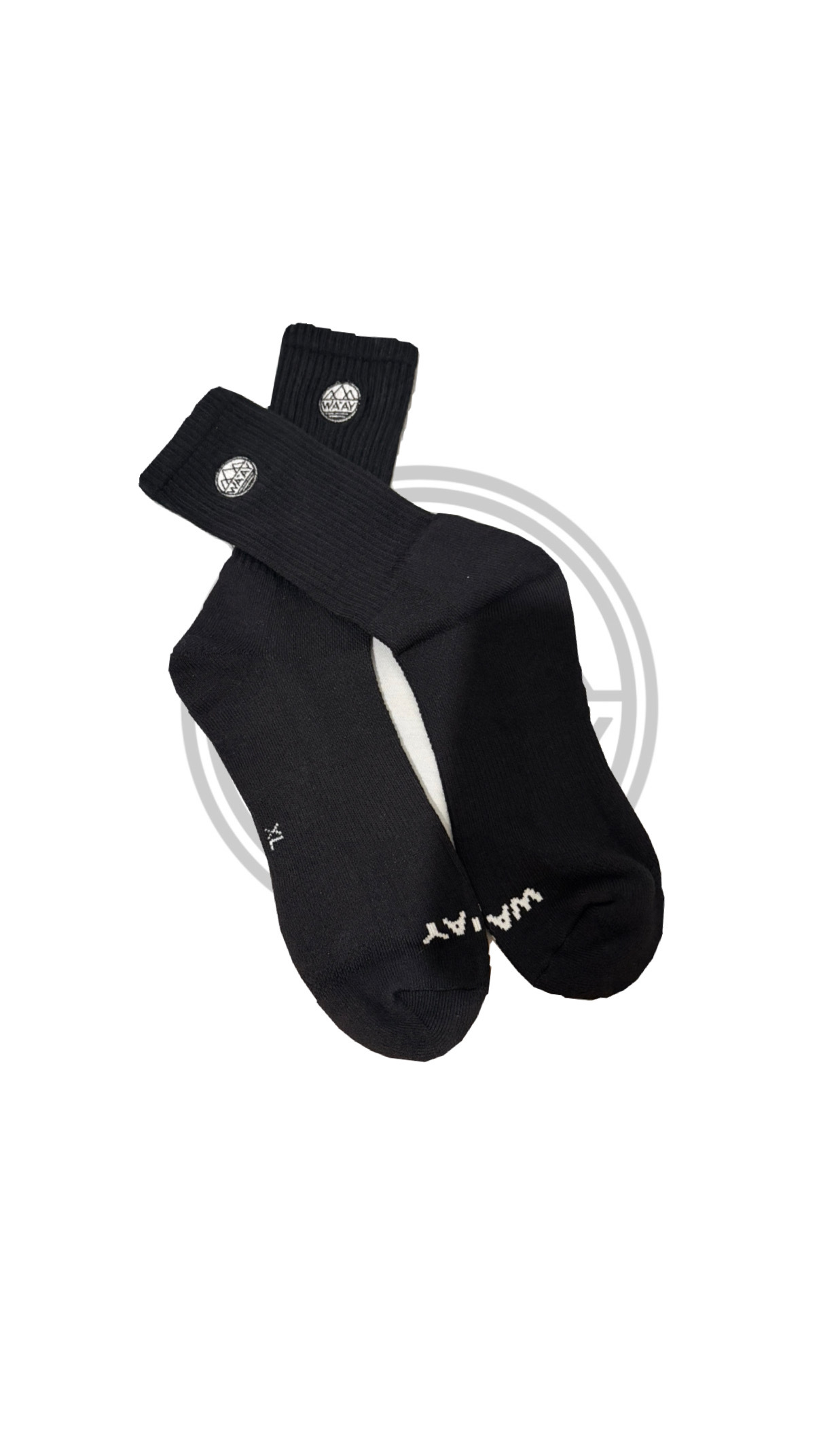 WA'AY抗菌運動機能襪-高筒(黑)L*20