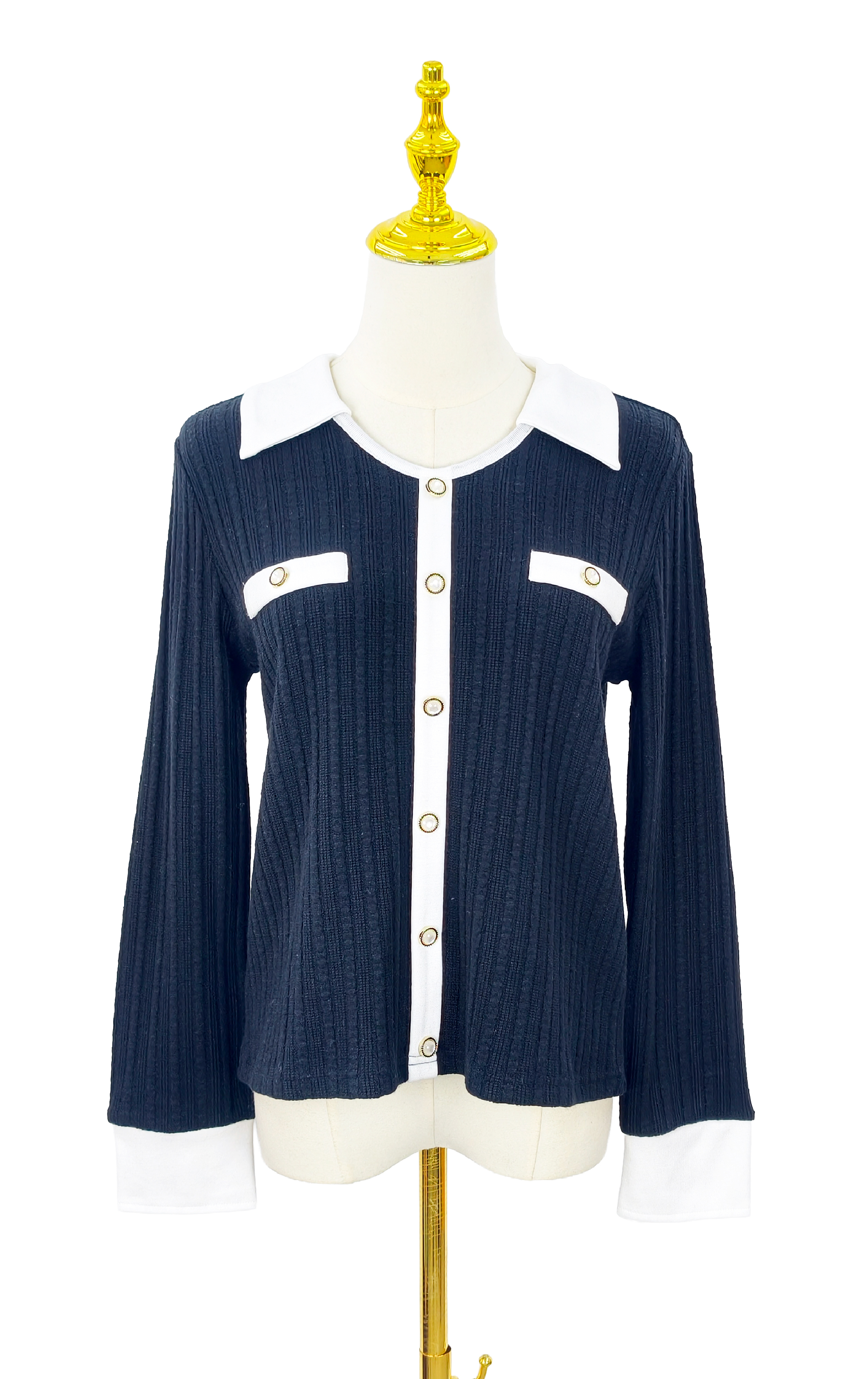 撞色鈕扣針織衫 LT0854