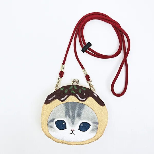 Mofusand Takoyaki Nyan Chirimen Face Clasp Pouch