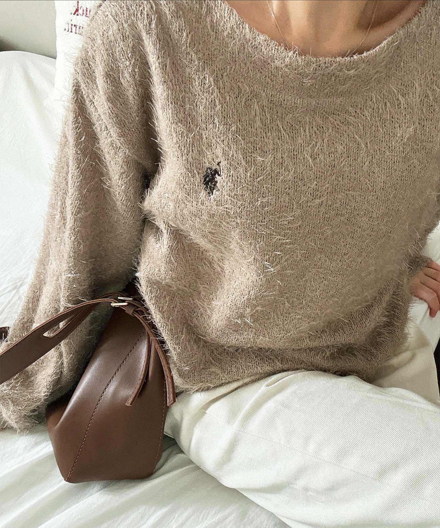 🇯🇵 GeeRA X U.S. POLO ASSN. 刺繡LOGO 毛毛 針織衣 針織衫 毛衣 長袖 / 預購