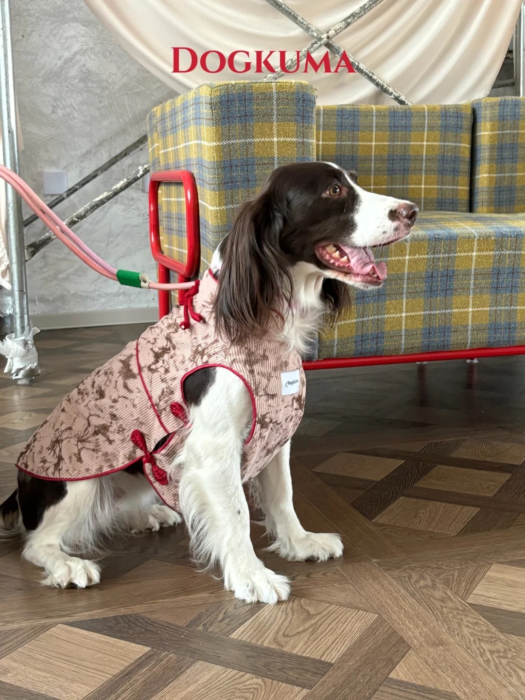 DOGKUMA - 新年寵物親子夾棉背心 - 胭脂紅（寵物款）