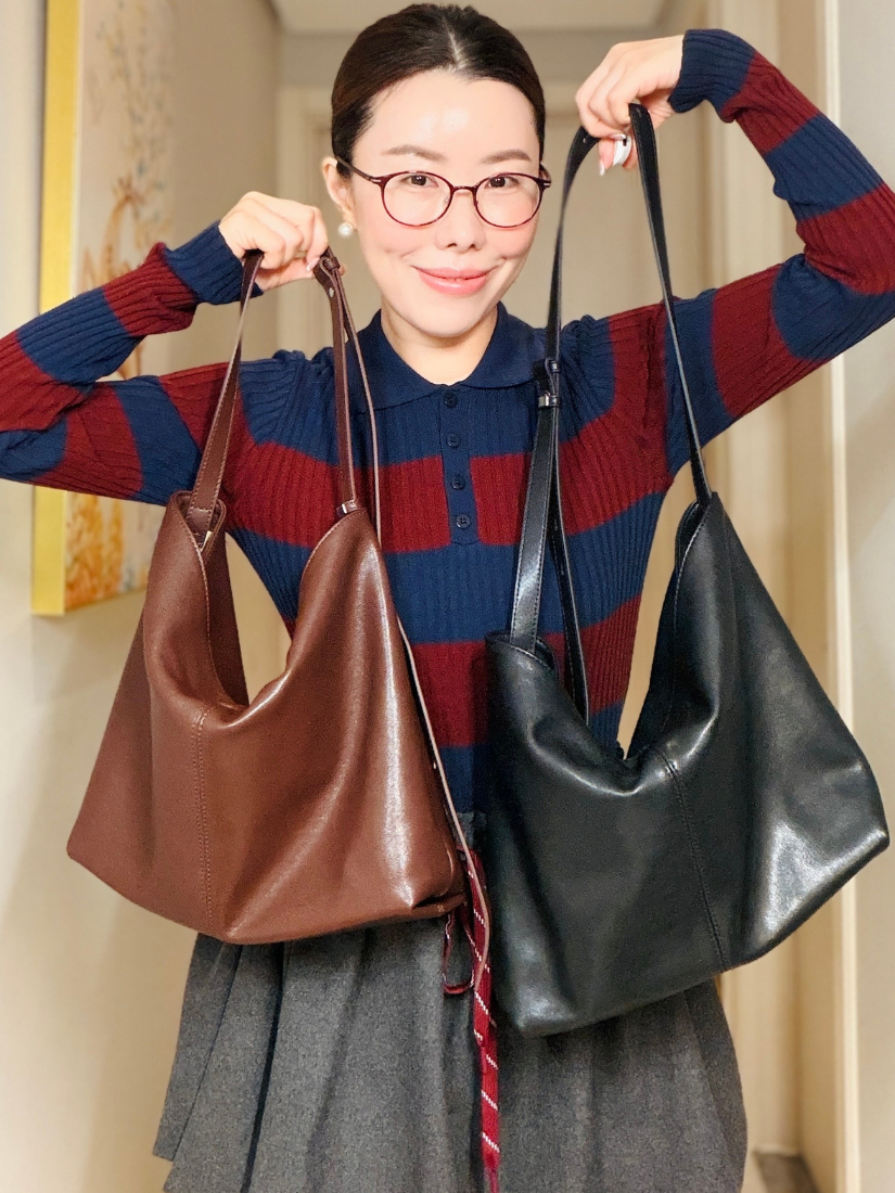 Minerva Soft Cowhide Tote Bag [ 2 colors / Free ]