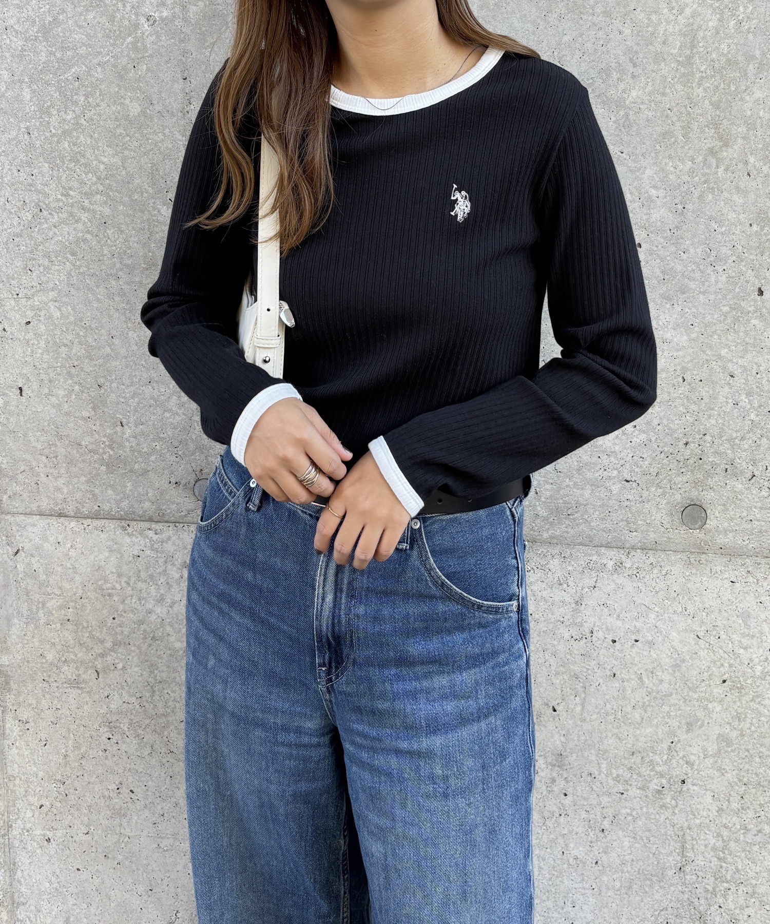 🇯🇵 GeeRA X U.S. POLO ASSN. 撞色 滾邊 長袖 羅紋 / 預購