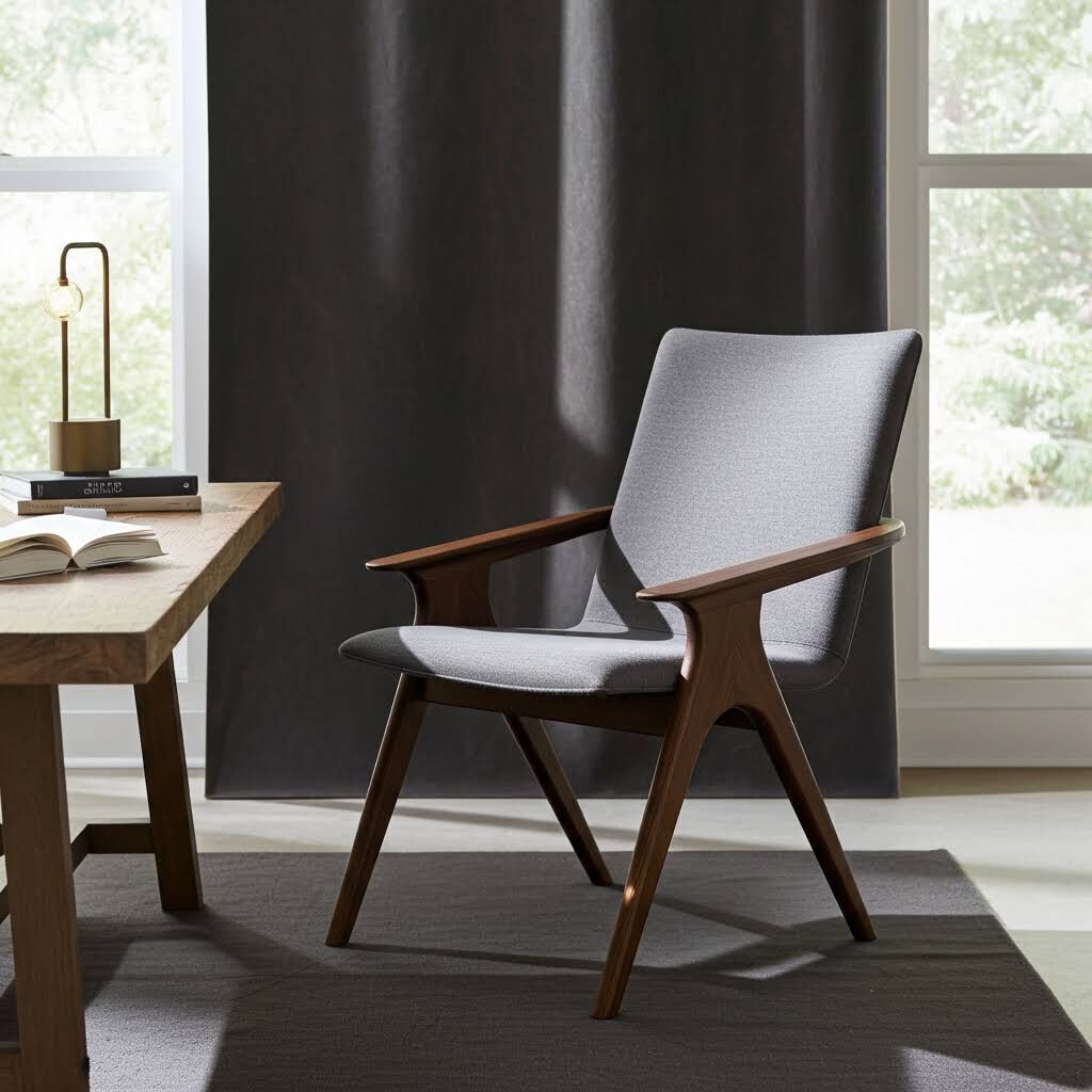 承弧餐椅側視圖-A字型藝術結構-MIT台灣製工藝-HOYI好寓