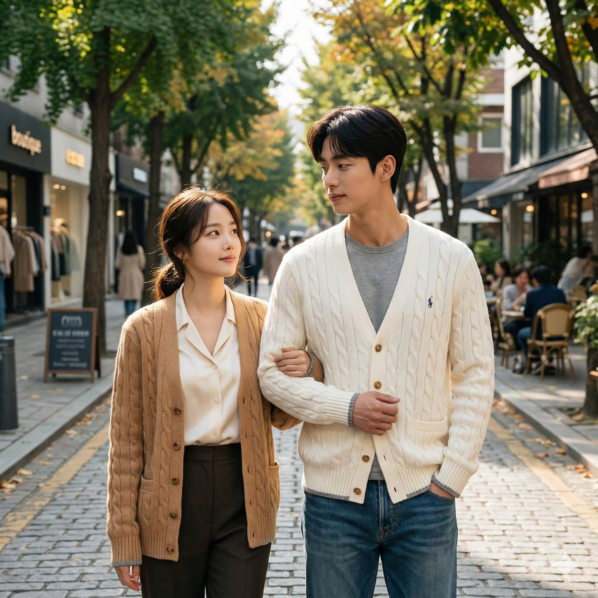 POLO V領麻花針織外套