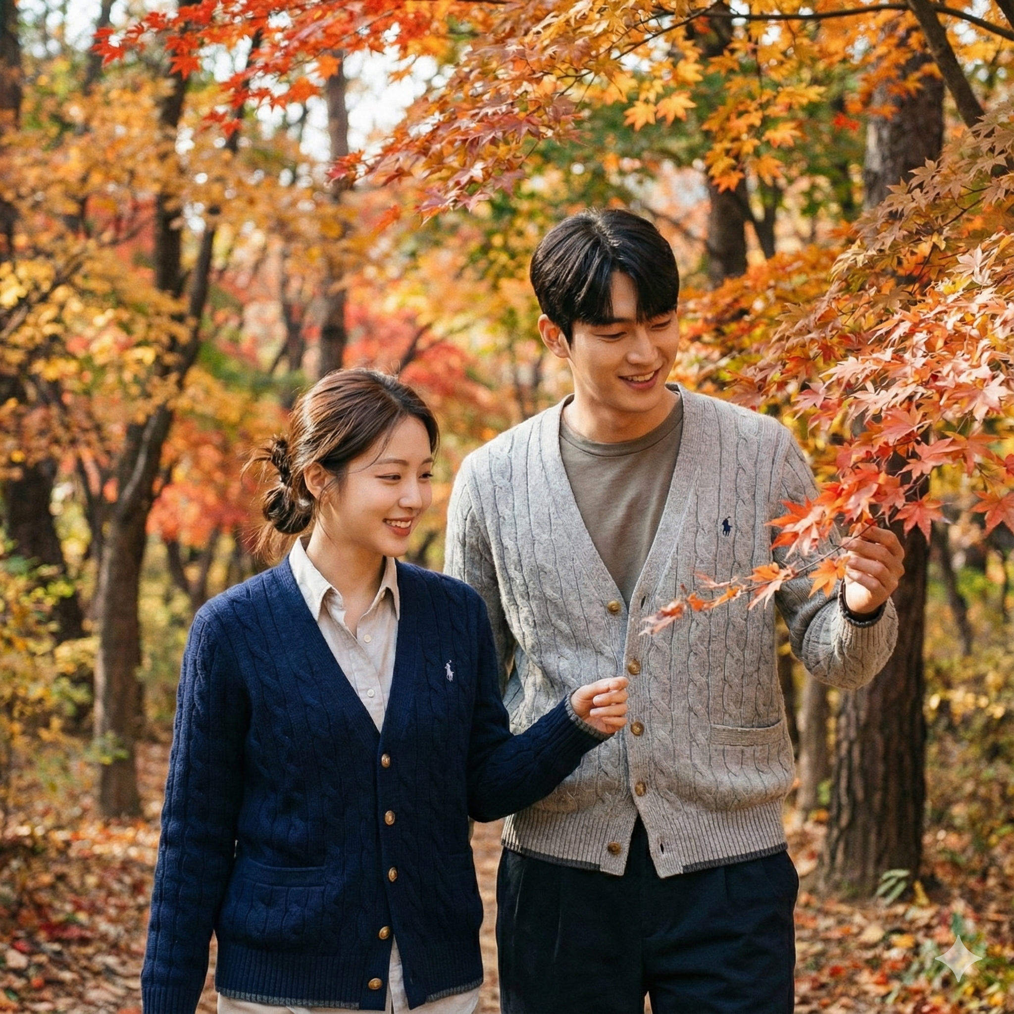 POLO V領麻花針織外套